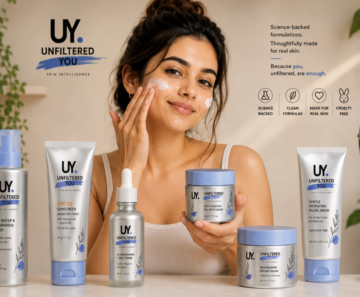 Unfiltered You skincare range — science-backed formulations for real skin